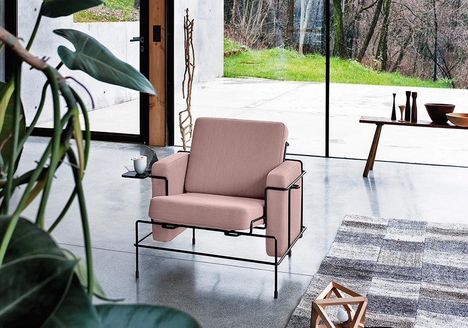 Poltrona design sofá TRAFFIC com estrutura de aço pintado e almofadas em poliuretano expandido com capa removível em tecido ou couro - foto 6