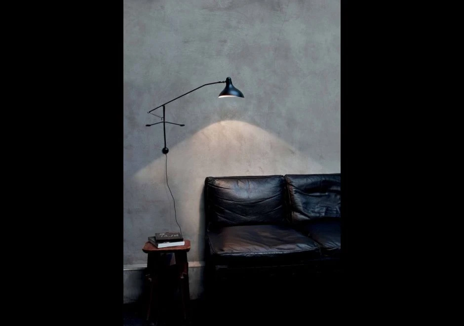 Luminária de parede Mantis BS2 com estrutura de aço niquelado ou pintado de preto acetinado foto 3