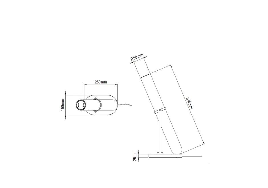 Luminária de mesa Frechin com base de mármore preto, suportes de alumínio anodizado com acabamento dourado - medidas
