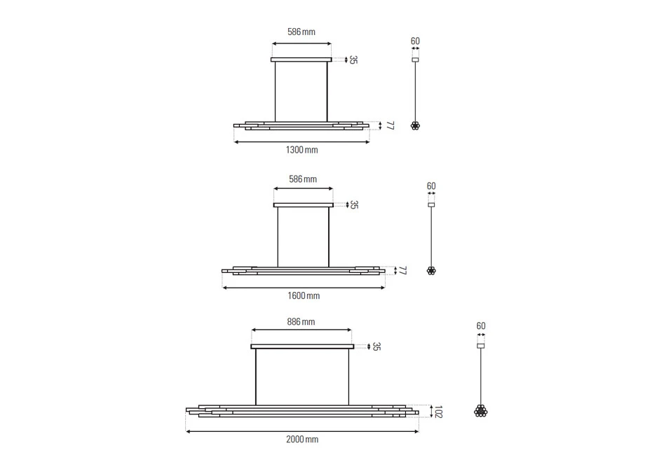 Luminária de teto Org tem estrutura em alumínio anodisado dourado e vidro opalina, com lâmpada LED - medidas
