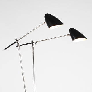 Luminária de chão Doublepod com hastes de aço giratórias e duas opções de cúpulas giratórias 320 grau - foto 5