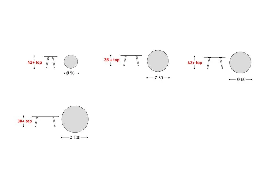 Mesa de apoio EMMA com estrutura em madeira Iroko natural ou em alumínio com pintura eletrostática. - medidas