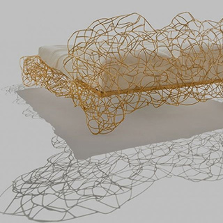 Cama Irmãos Campana Corallo com estrutura em fio de aço inoxidável curvado à mão e pintura epoxy - foto 4