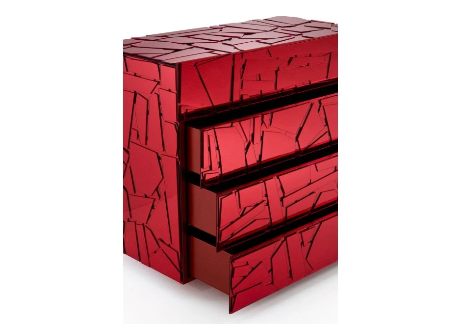 Cômoda Sgrino com estrutura de madeira revestida com fragmentos de Colorflex. Parte interna laqueada da mesma cor do espelho - foto 1