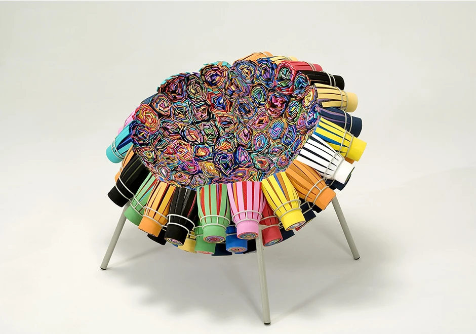 Cadeira edição limitada Sushi IV (Campana) em estrutura de aço inox estofada em sushis - foto 1