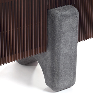 Buffet edição limitada Ripas Pedra (Campana) em ripas de madeira Jequitibá e base em pedra sabão - foto 5