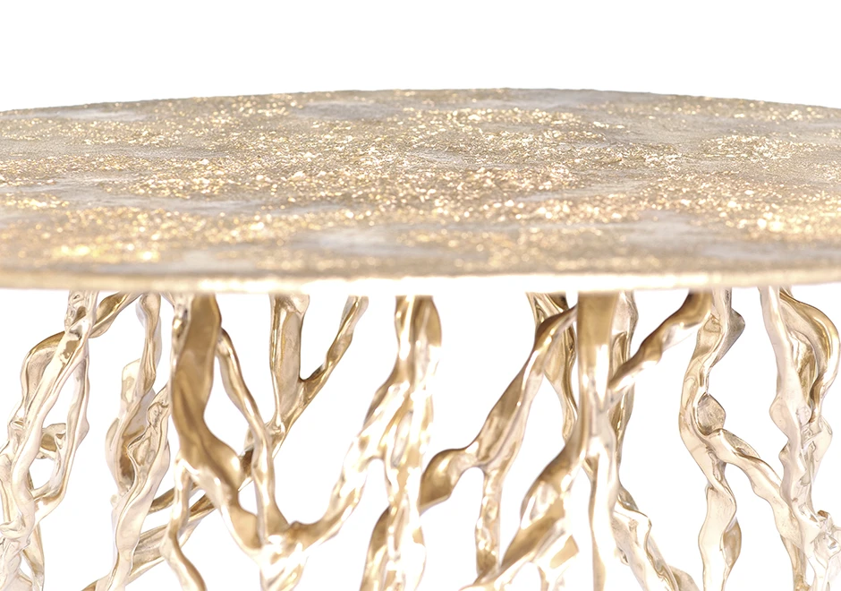 Mesa de centro Sol, feita em bronze polido ou natural - Exclusividade Firma Casa