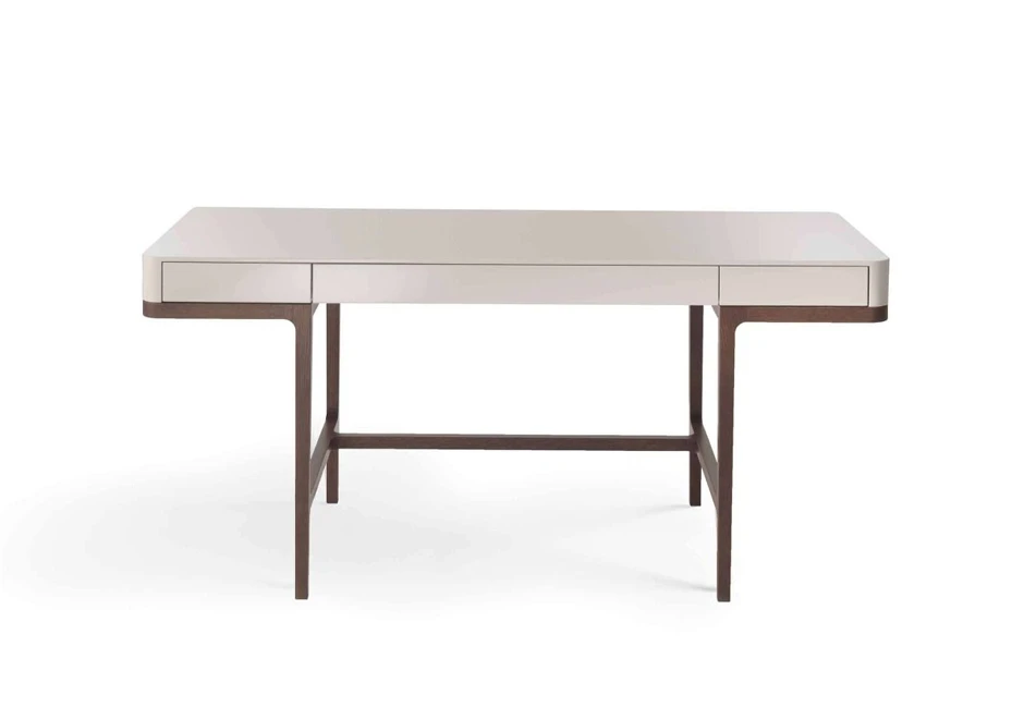 Escrivaninha Victor com estrutura em madeira Carvalho, acabamento carbono ou tabaco e três gavetas - foto 4