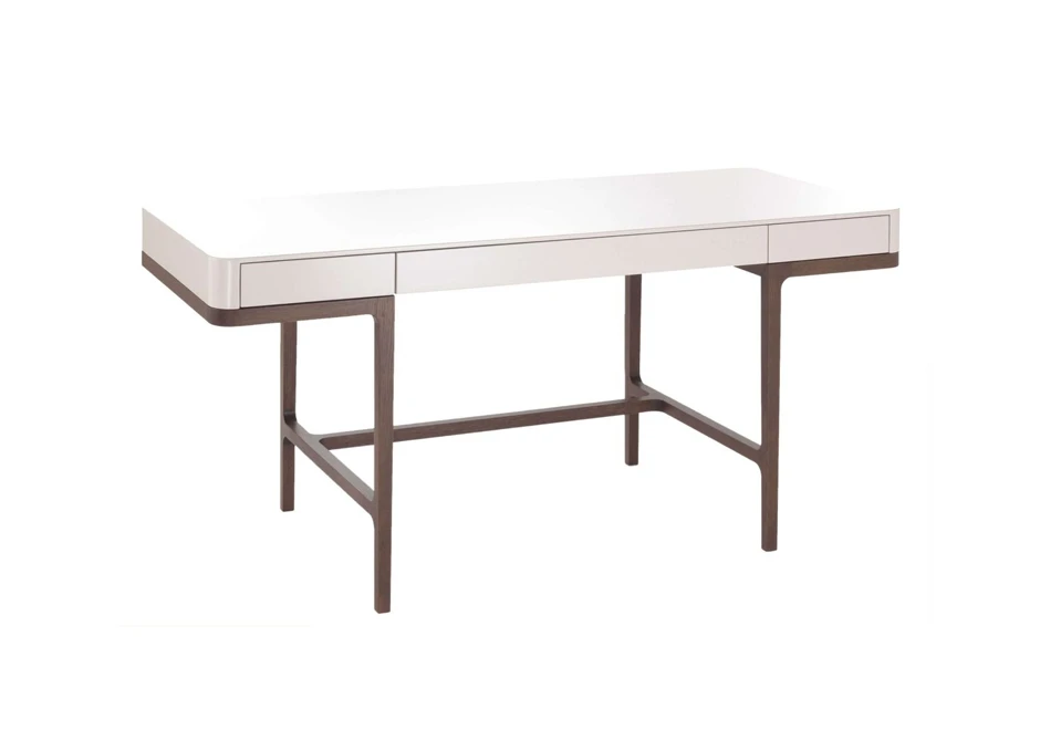 Escrivaninha Victor com estrutura em madeira Carvalho, acabamento carbono ou tabaco e três gavetas - foto 5