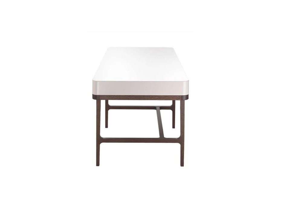 Escrivaninha Victor com estrutura em madeira Carvalho, acabamento carbono ou tabaco e três gavetas - foto 6