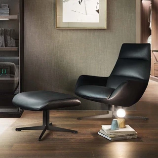 Poltrona design LADY JANE com estrutura de metal e mecanismo que permite a rotação do assento em 360°. Produzida em tecido ou couro - foto 6