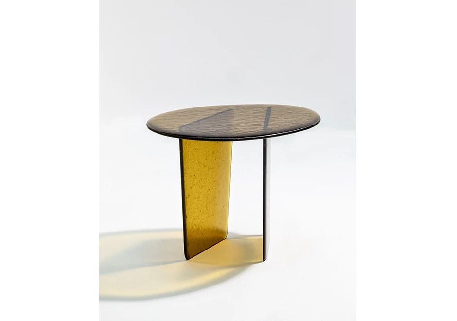 Mesa de apoio Morfa NR.03/55 em vidro transparente ou colorido com 20 mm de espessura - foto 2