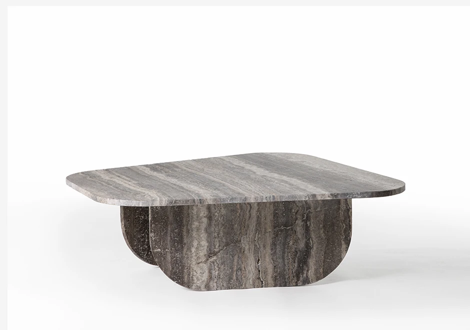 Mesa de centro SP em mármore nas opções verde guatemala, travertino silver polido, travertino romano bruto e pedra sabão - foto 6