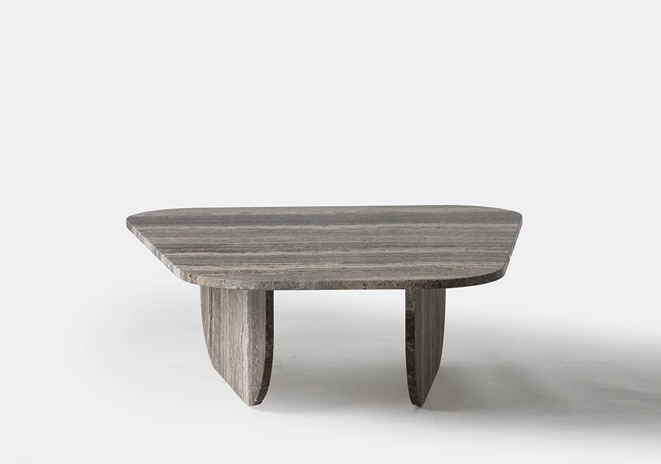 Mesa de centro SP em mármore nas opções verde guatemala, travertino silver polido, travertino romano bruto e pedra sabão - foto 9