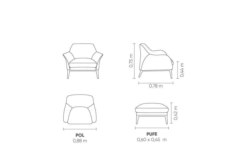 Poltrona alto padrão SIENA com base em madeira, acabamento em pintura laca, laca metalizada e verniz e estofado de tecido - foto 5