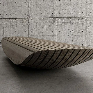 Mesa de centro Yotto, do designer Ronald Sasson, em madeira Freijó maciça.- foto 5