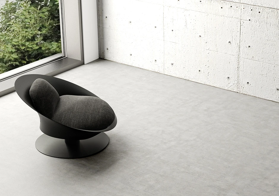 Poltrona giratória MIRAI com eestrutura em fibra de vidro revestida com couro remasterizado, base em metal pintado, almofada de encosto e assento em couro ou tecido - foto 8