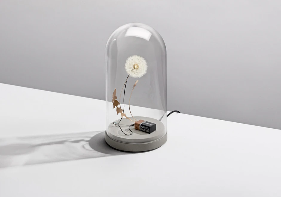Luminária de mesa DANDELIGHT com cúpula de vidro transpartente - foto 1