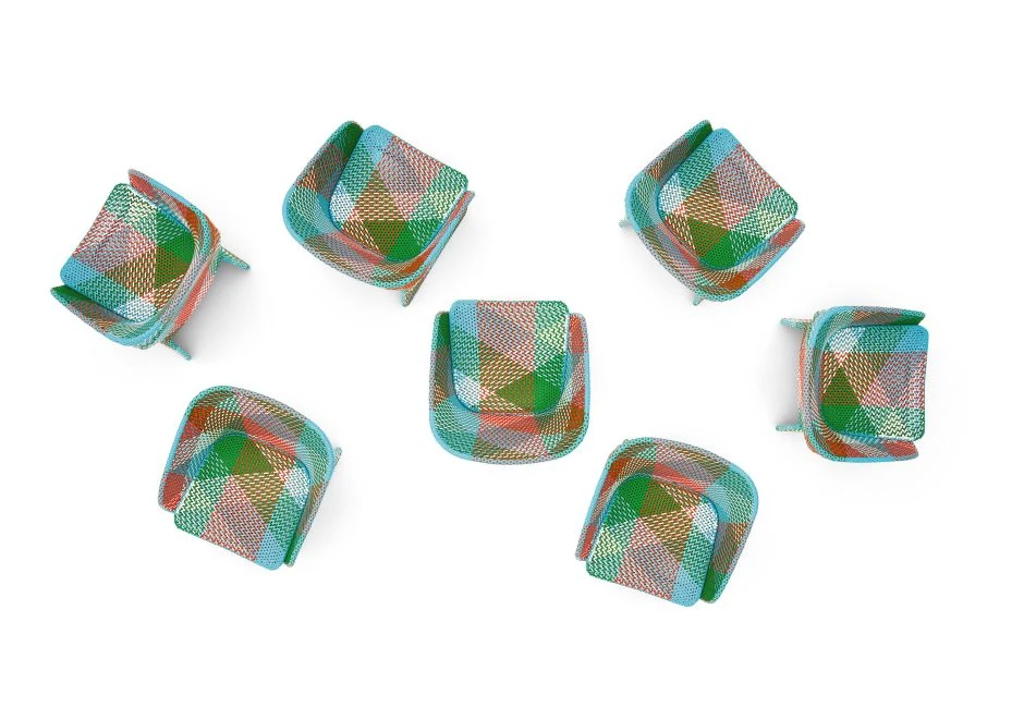 Poltrona outdoor MAAT com estrutura de alumínio, fibras sintéticas coloridas trançadas à mão e almofada de assento em tecido e espuma de drenagem Dryfeel - foto 2