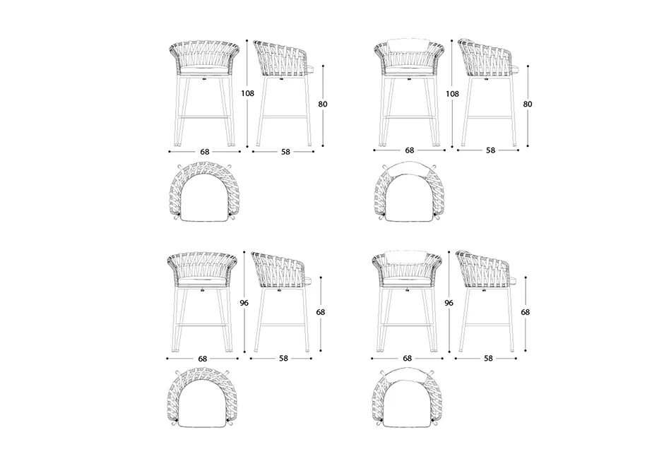 Banco Emma Cross - medidas