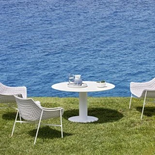 Mesa Big Low com base em aço e pintura eletrostática em vários acabamentos. Tampo laminado de alta pressão com efeito mármore ou cerâmica - foto 5