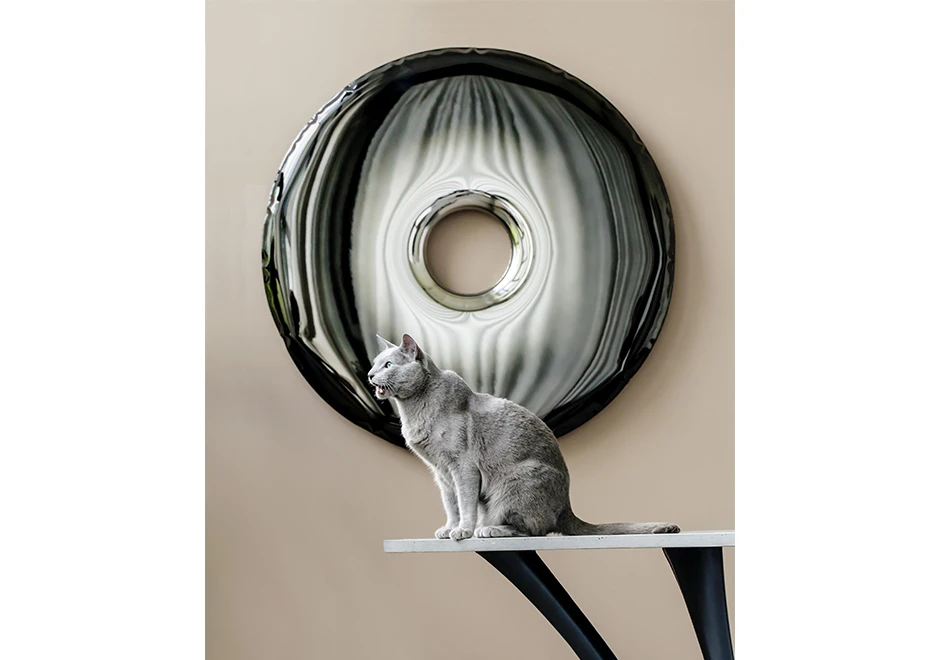 Espelho Rondo em aço inox polido e disponível no tom "natural" e várias cores - foto 9