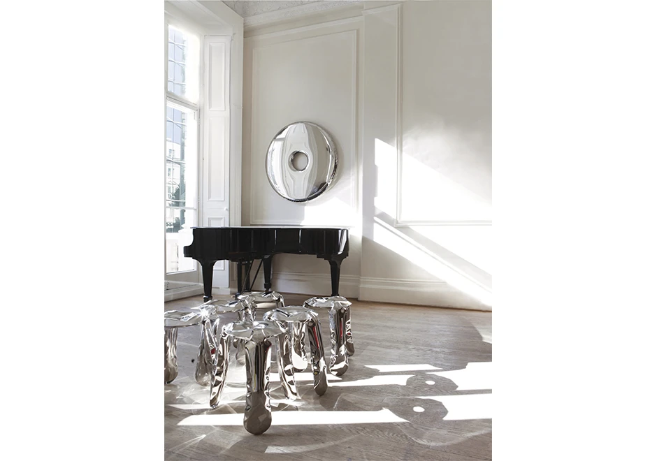 Espelho Rondo em aço inox polido e disponível no tom "natural" e várias cores - foto 3