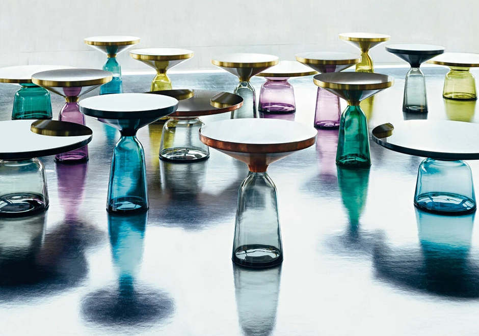 Mesa de apoio BELL em vidro soprado e tampo de metal e vidro - foto 2