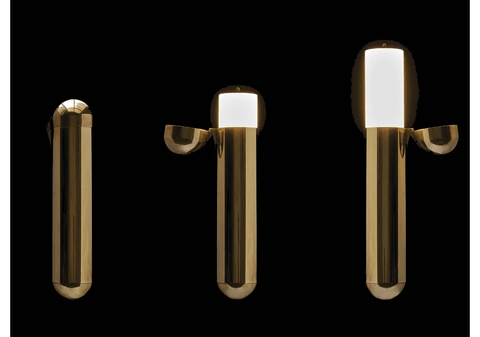 Luminária de parede ISP em latão polido e não necessita de interruptor ou lâmpada tradicional - foto 1