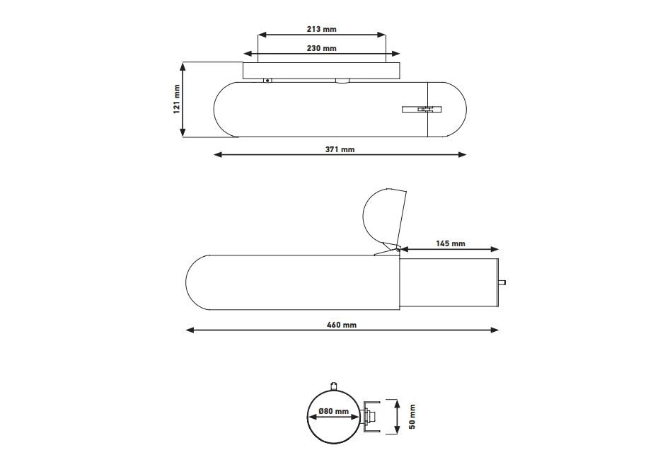 Luminária de parede ISP em latão polido e não necessita de interruptor ou lâmpada tradicional - medidas