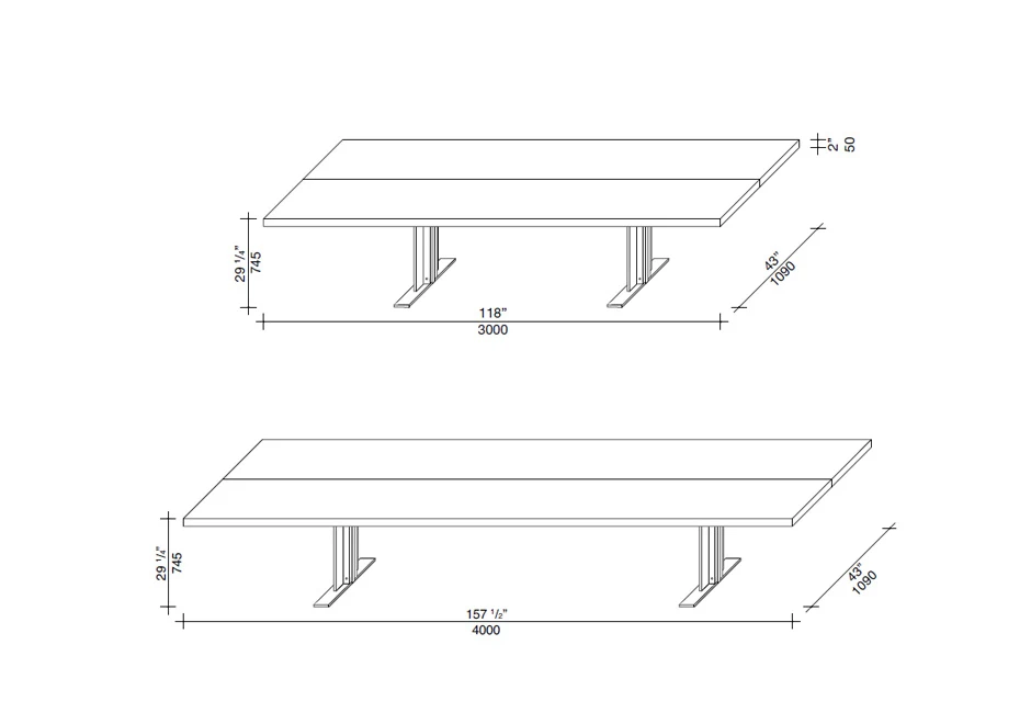 Mesa de jantar Memo com estrutura de alumínio e pintura com tampo de madeira ou lava vulcânica - medidas