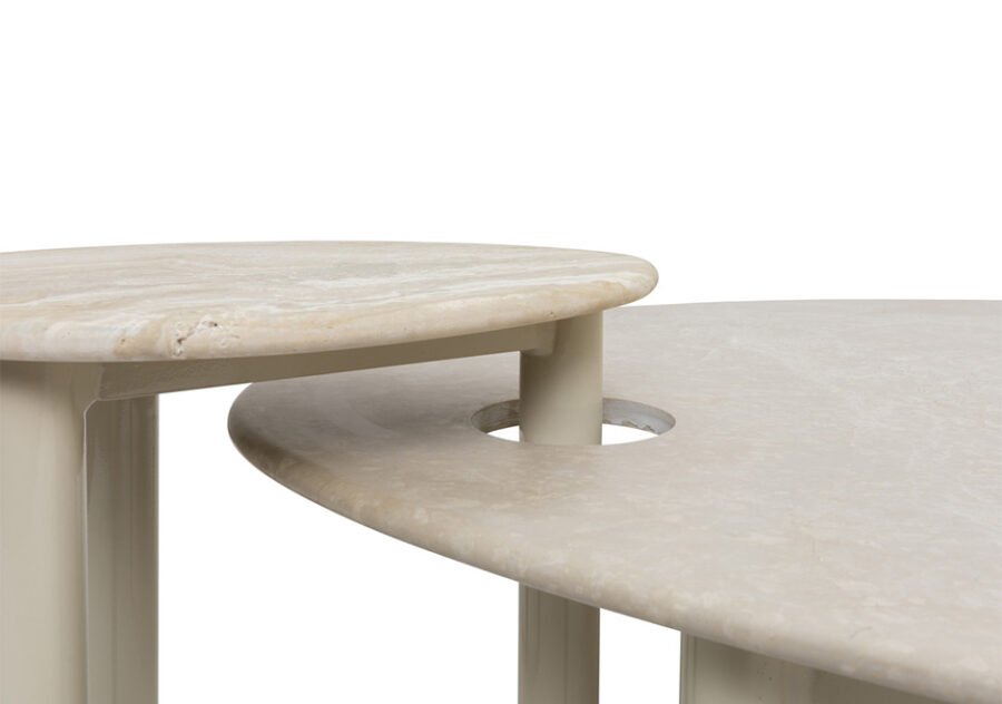 Mesa de centro Cascais com pés de aço com pintura eletrostática e tampos em várias opções de pedra - foto 5