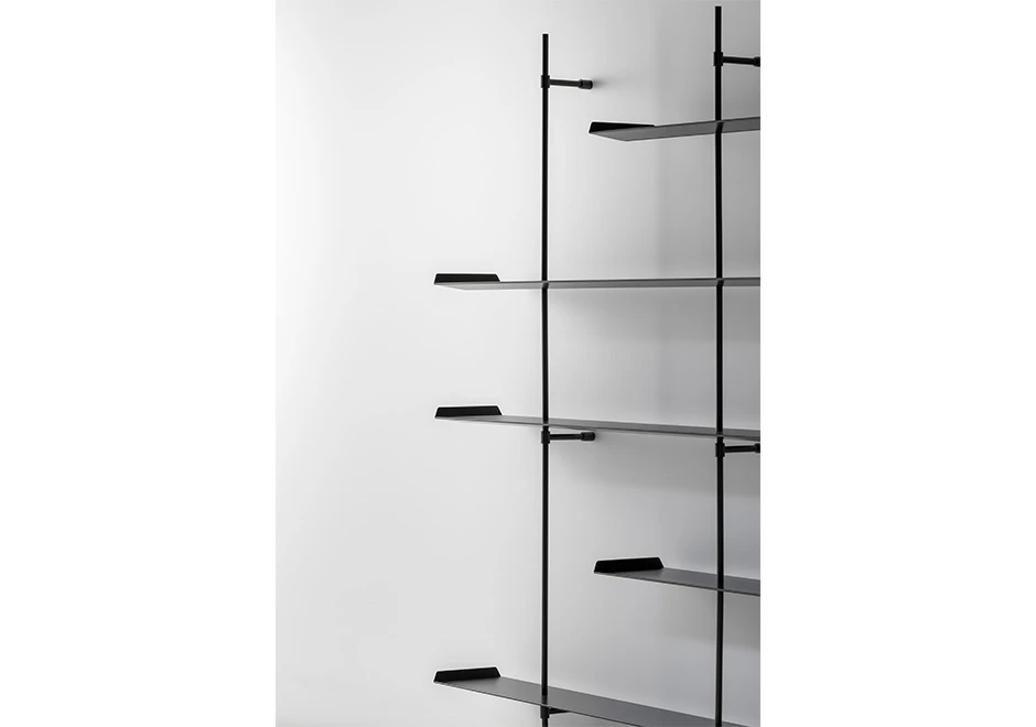 Estante design FOIL de aço com acabamento bronze ou grafite foto 2