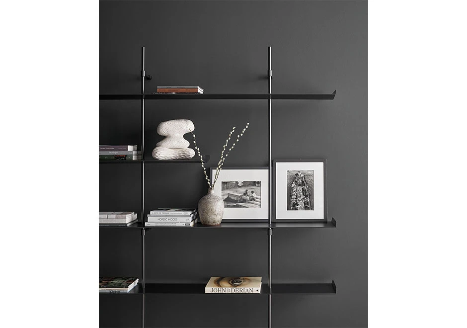 Estante design FOIL de aço com acabamento bronze ou grafite foto 1