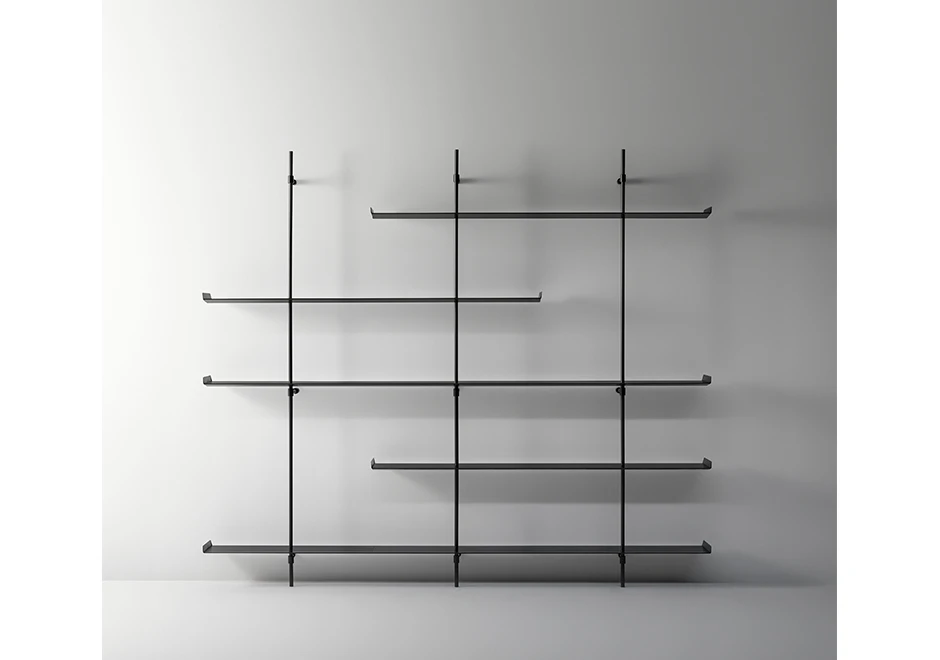 Estante design FOIL de aço com acabamento bronze ou grafite foto 6
