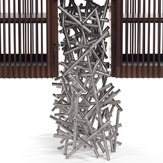 Buffet edição limitada Ripas Inox (Campana) com ripas de madeira Jequitibá e base em tubos de aço inox - Foto 7