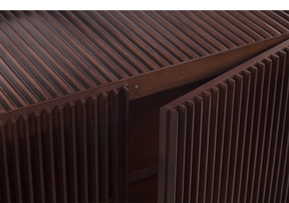 Buffet edição limitada Ripas Inox (Campana) com ripas de madeira Jequitibá e base em tubos de aço inox - Foto 4