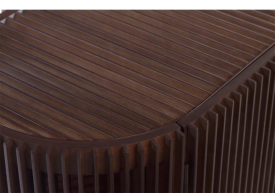 Buffet edição limitada Ripas Inox (Campana) com ripas de madeira Jequitibá e base em tubos de aço inox - Foto 5