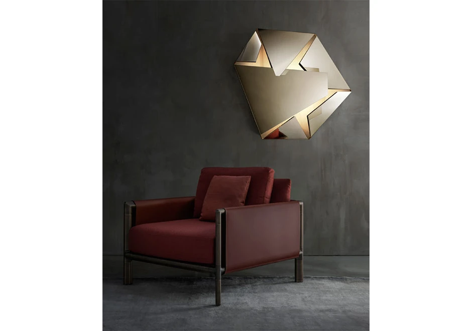 Espelho Kaleidos (Campana) em latão polido e com luz interna - foto 5