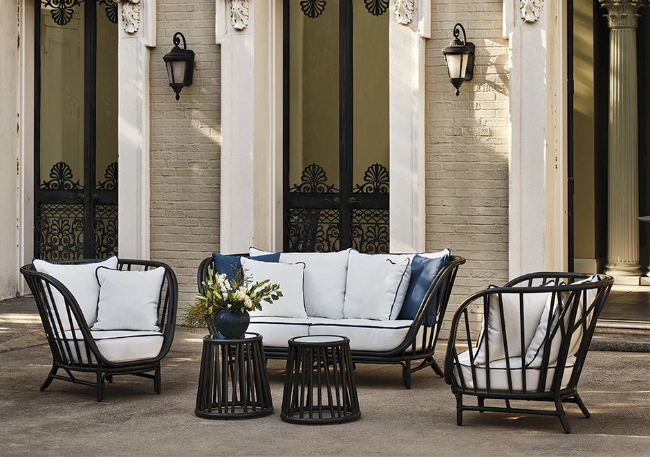 Poltrona externa KYOTO com estrutura de alumínio com pintura especial Januscoat e fibra sintética Janus trançada manualmente - foto 1