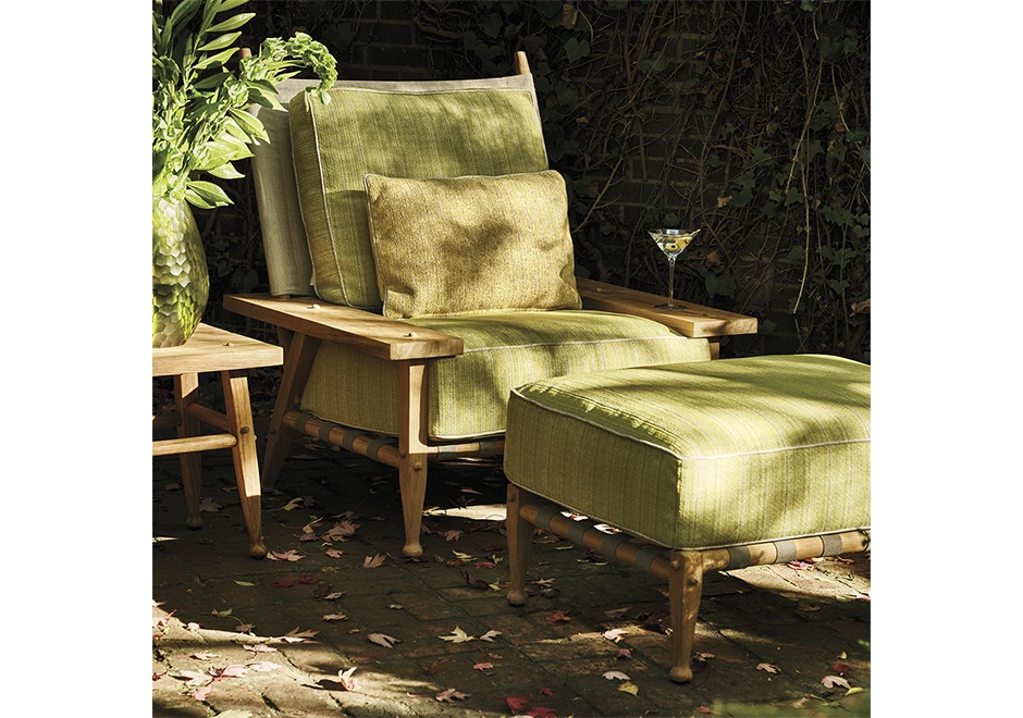 Poltrona externa SERENGETI com estrutura em madeira Teca premium, cintas elásticas e tela de polivinil foto 2