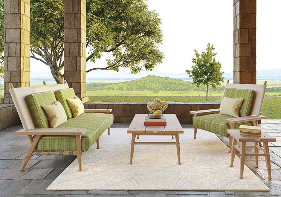 Poltrona externa SERENGETI com estrutura em madeira Teca premium, cintas elásticas e tela de polivinil foto 9