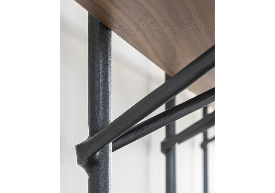 Estante design Officina com prateleiras em MDF folhado Nogueira ou pintado de preto - foto 6