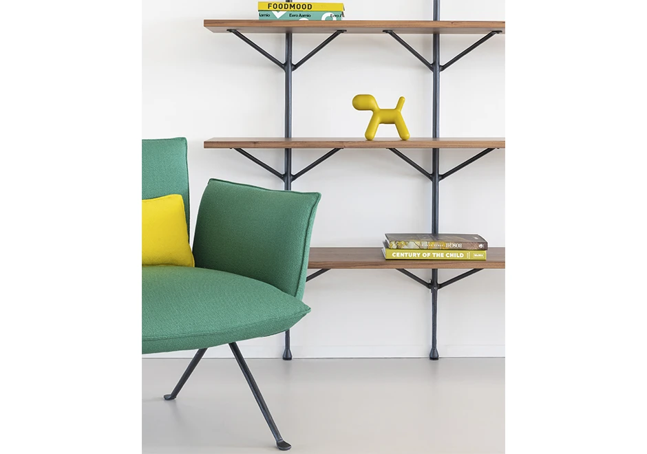 Estante design Officina com prateleiras em MDF folhado Nogueira ou pintado de preto - foto 7