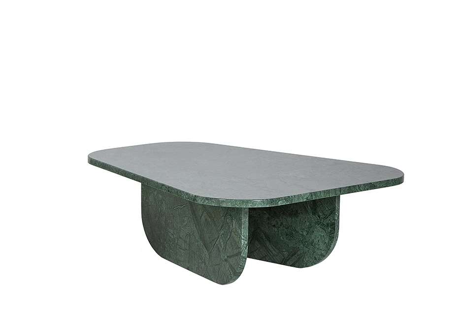 Mesa de centro SP em mármore nas opções verde guatemala, travertino silver polido, travertino romano bruto e pedra sabão - foto 2