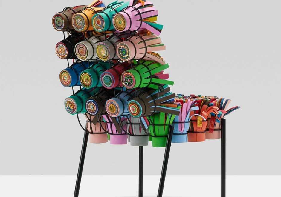 Cadeira edição limitada Sushi III (Campana) em estrutura de aço inox estofada em sushis - foto 2