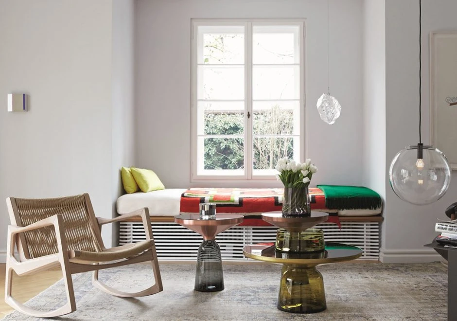 Mesa de centro Bell com base em vidro soprado e tampo de metal e vidro - foto 2