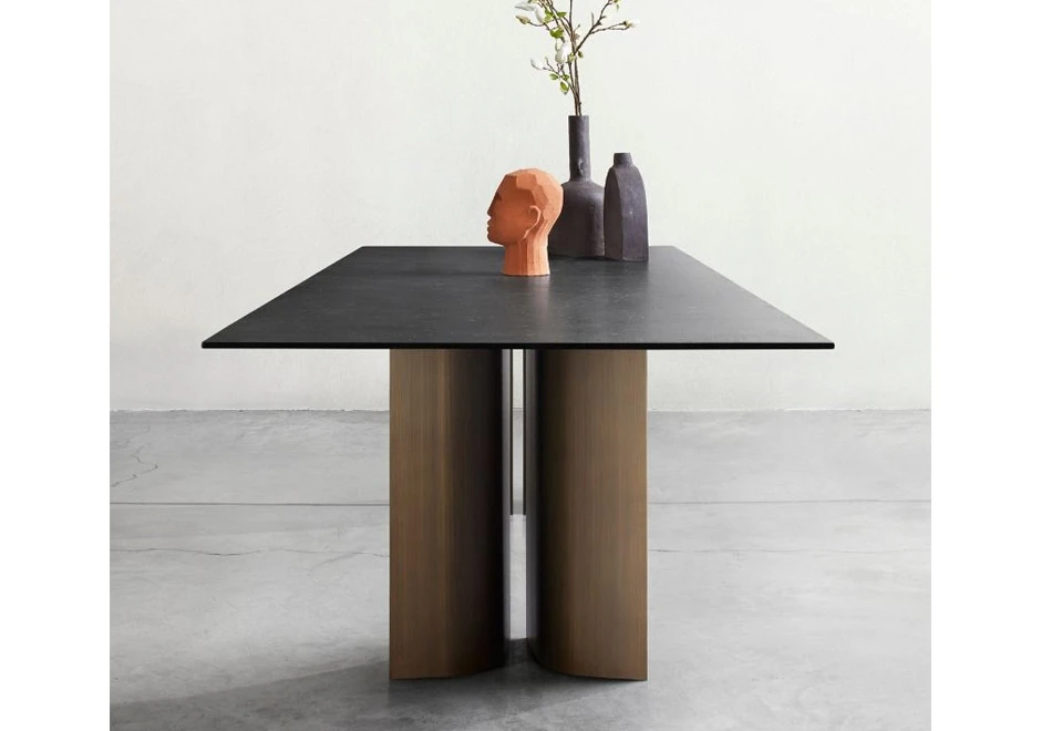 Mesa de jantar Gullwing com estrutura de metal e tampo em madeira, argila, mármore ou cerâmica - foto 7