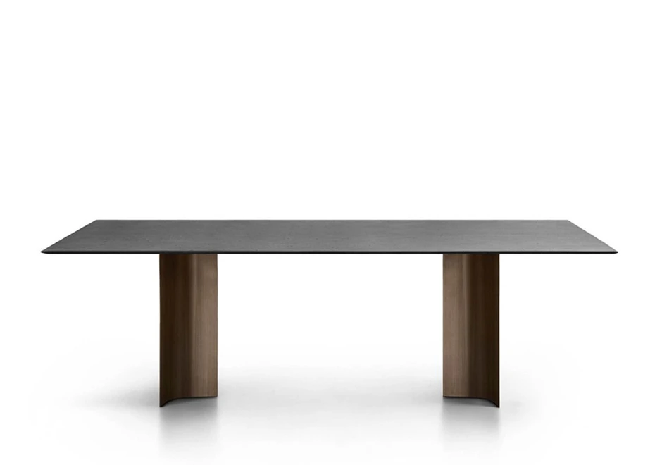 Mesa de jantar Gullwing com estrutura de metal e tampo em madeira, argila, mármore ou cerâmica - foto 2