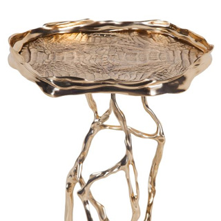 Mesa de apoio ALEXIA BRONZE feita em bronze com design exclusivo de Fernando Akasaka